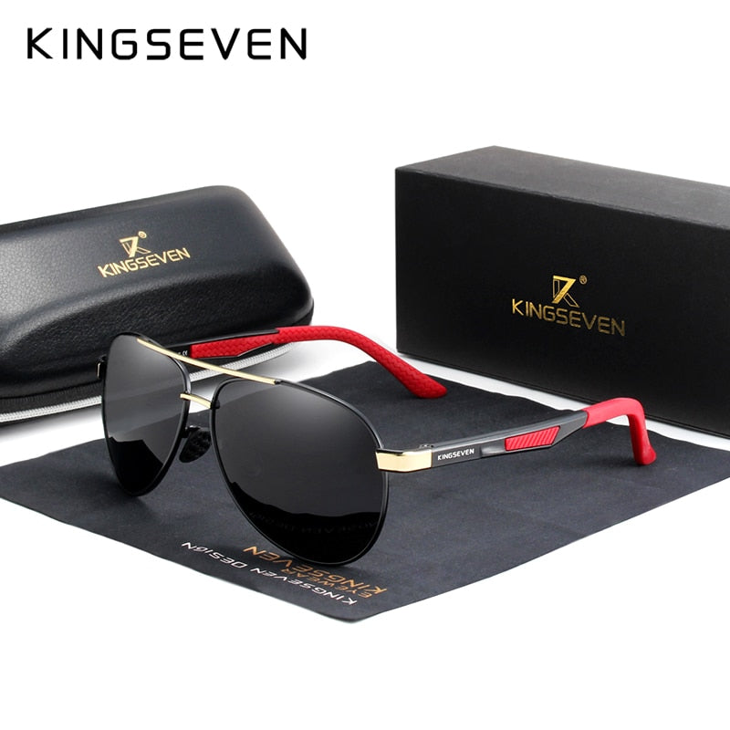KINGSEVEN Brand Men's Vintage Square Sunglasses Polarized UV400 Lens Eyewear Accessories Male Sun Glasses For Men Zonnebril 7720